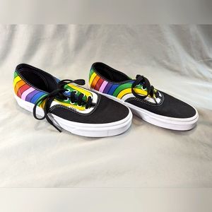 Like New Van's Authentic Refract Black Multi Pride Shoes